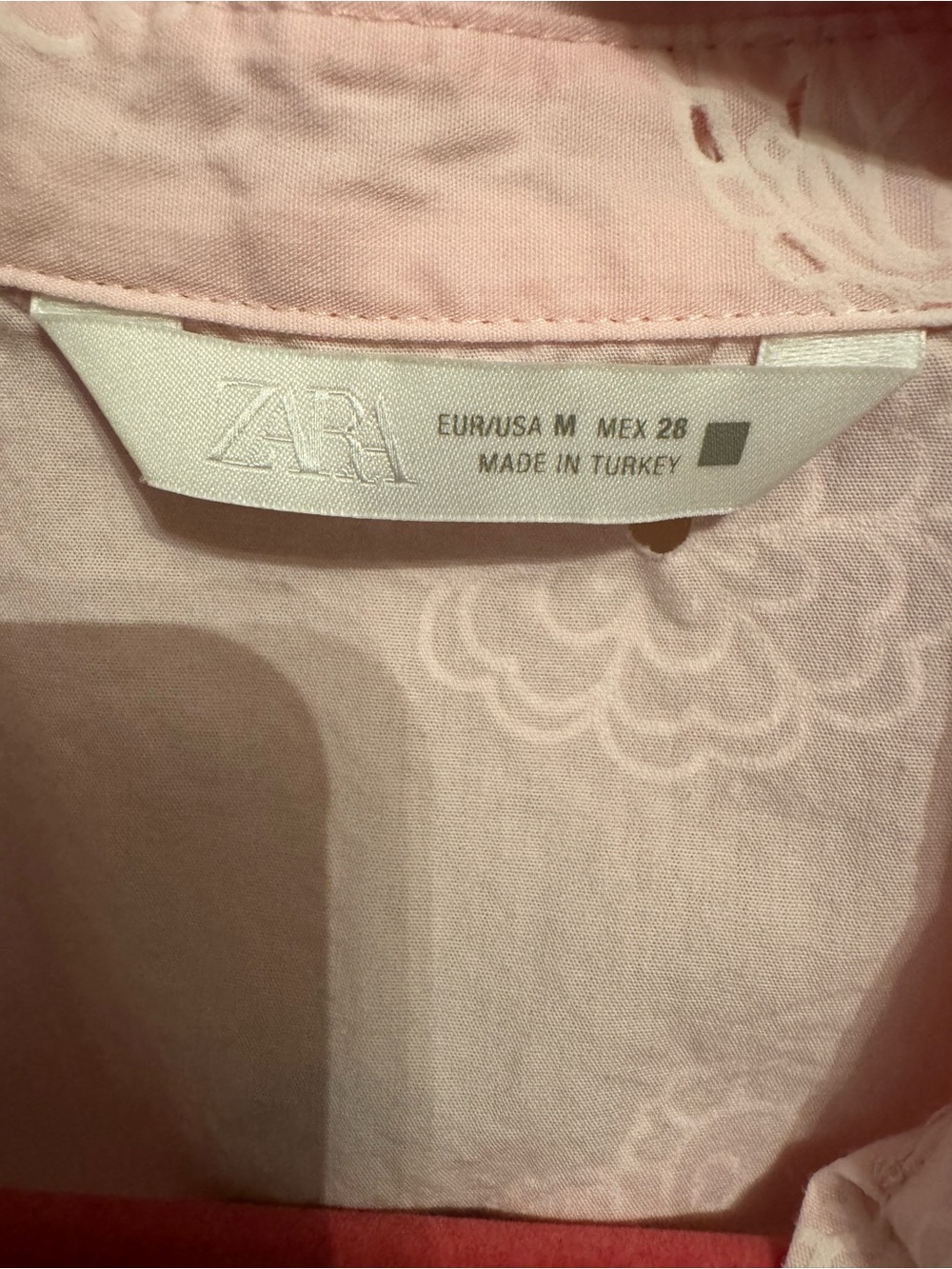 Zara Light Pink Eyelet Shirt Dress - Picture 2 of 3